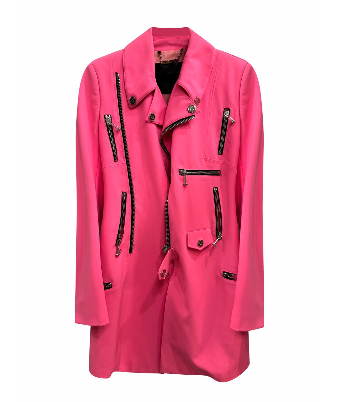 PHILIPP PLEIN Розовое полиэстеровое пальто, фото 1