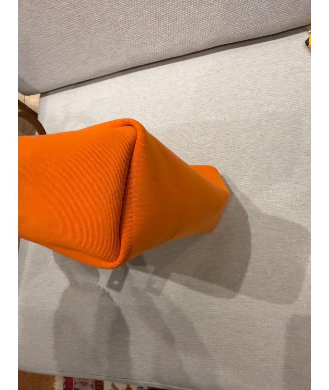 HERMES Оранжевая тканевая сумка через плечо, фото 6