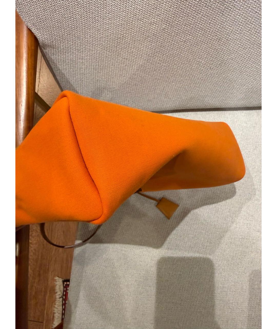 HERMES Оранжевая тканевая сумка через плечо, фото 5