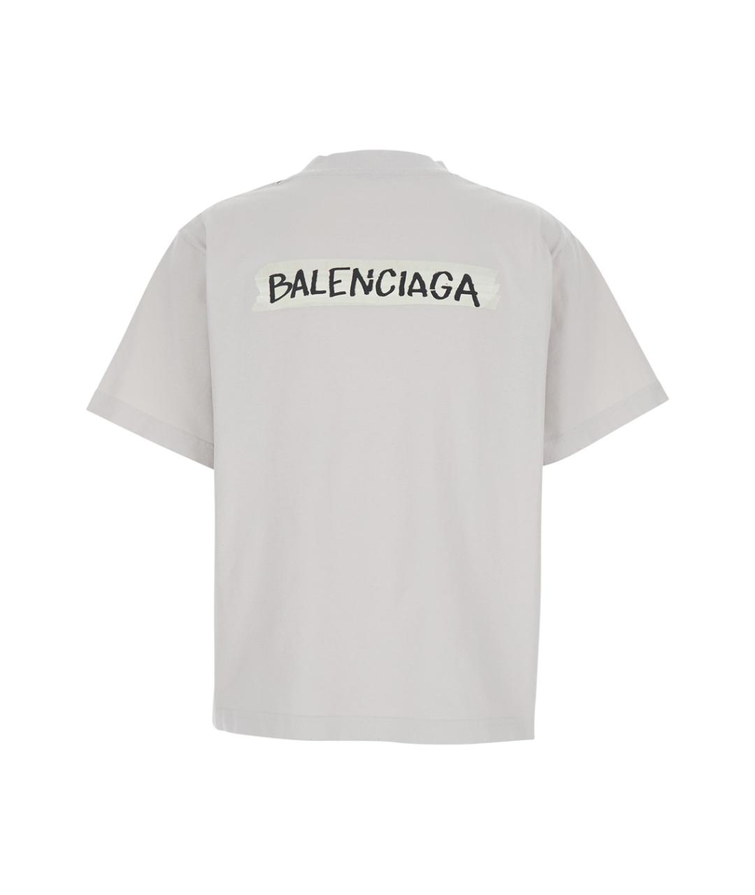 BALENCIAGA Белая хлопковая футболка, фото 2