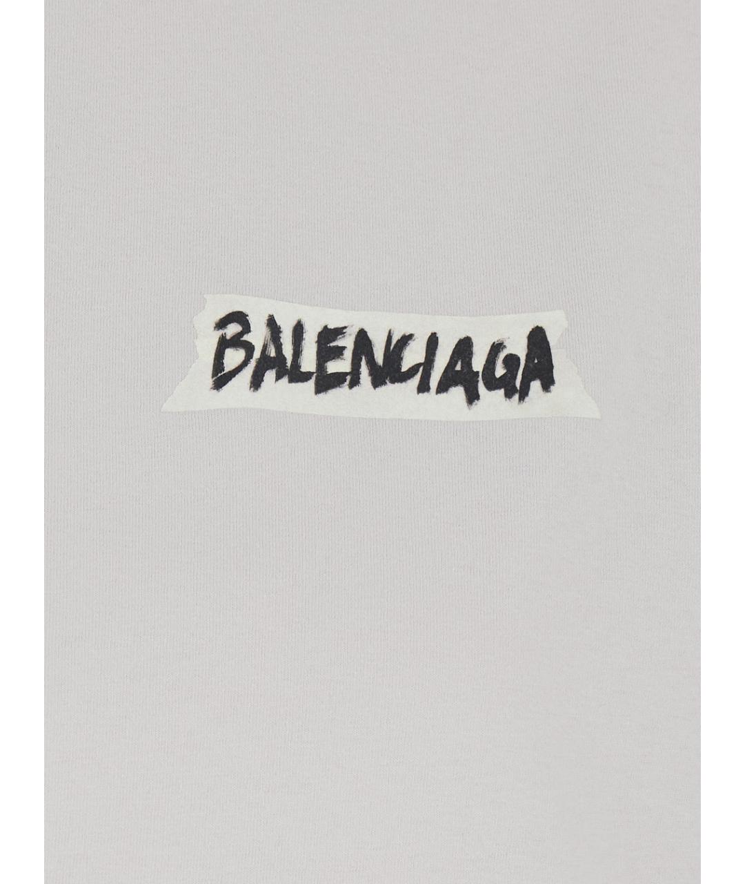 BALENCIAGA Белая хлопковая футболка, фото 3