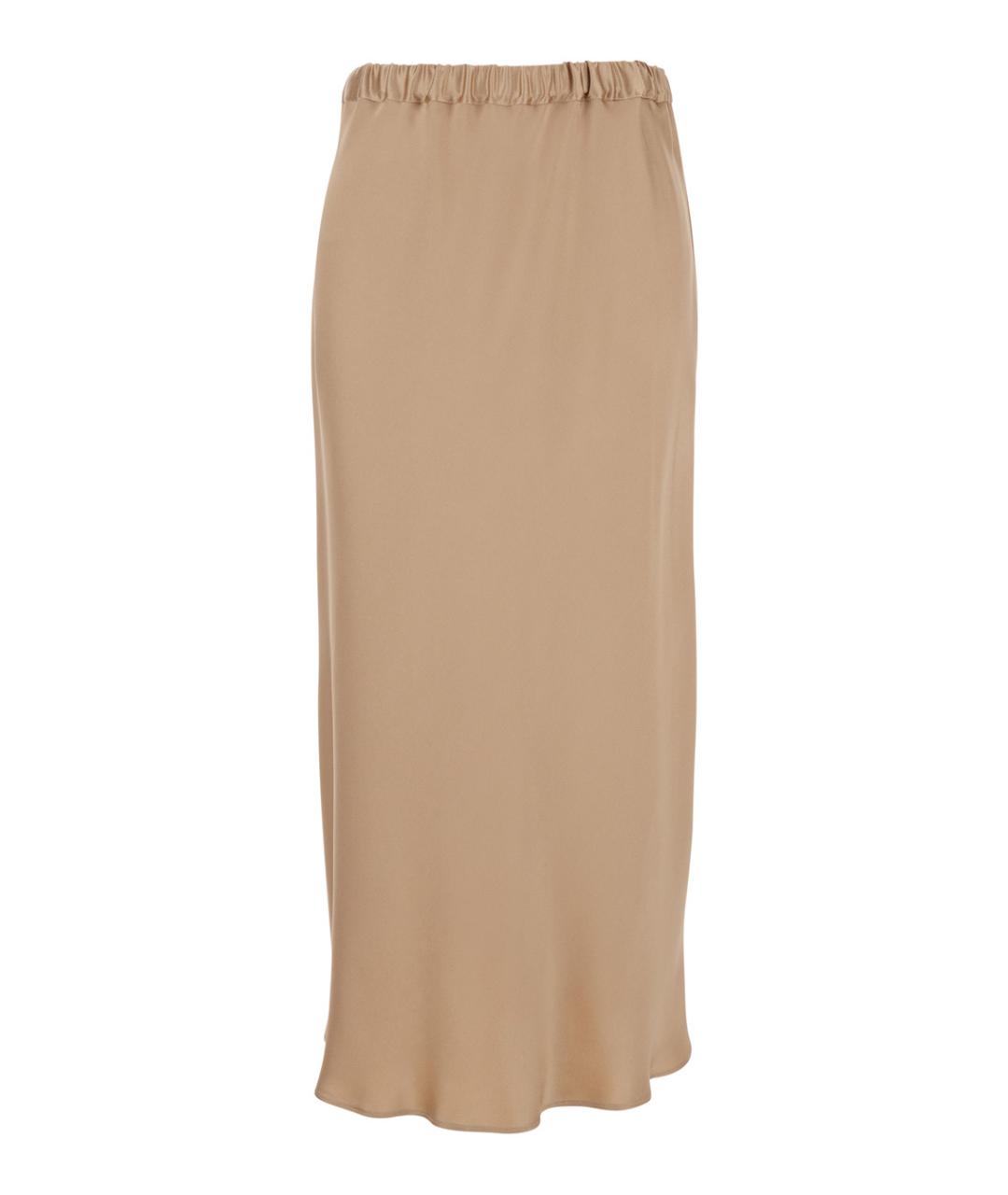 ANTONELLI Бежевая ацетатная юбка миди, фото 1
