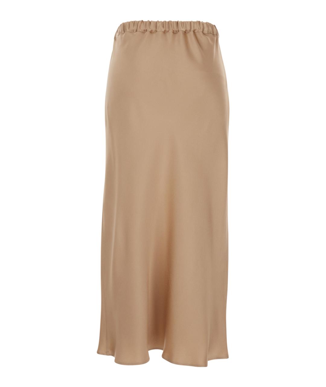 ANTONELLI Бежевая ацетатная юбка миди, фото 2