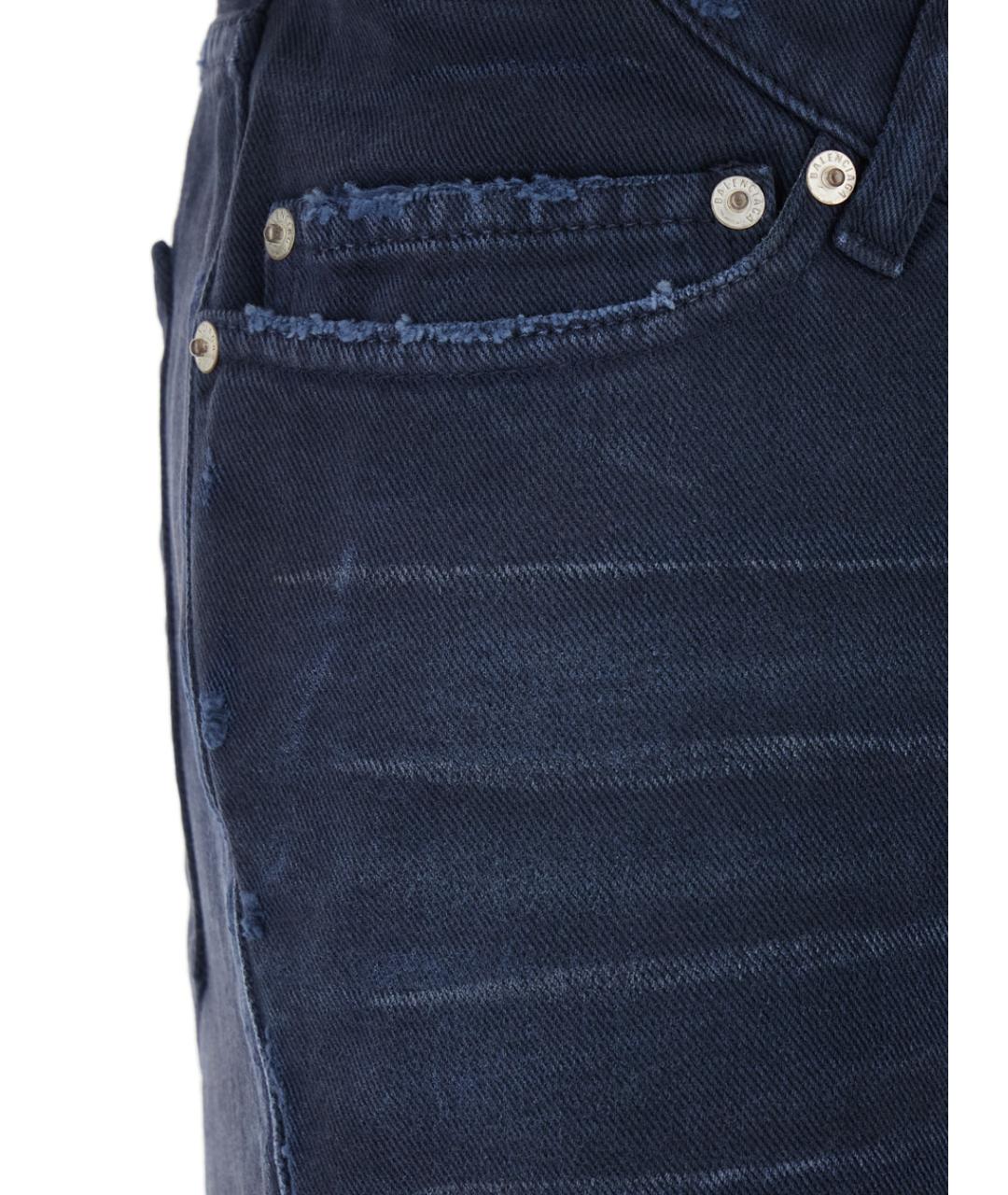 BALENCIAGA Синие хлопковые прямые джинсы, фото 3