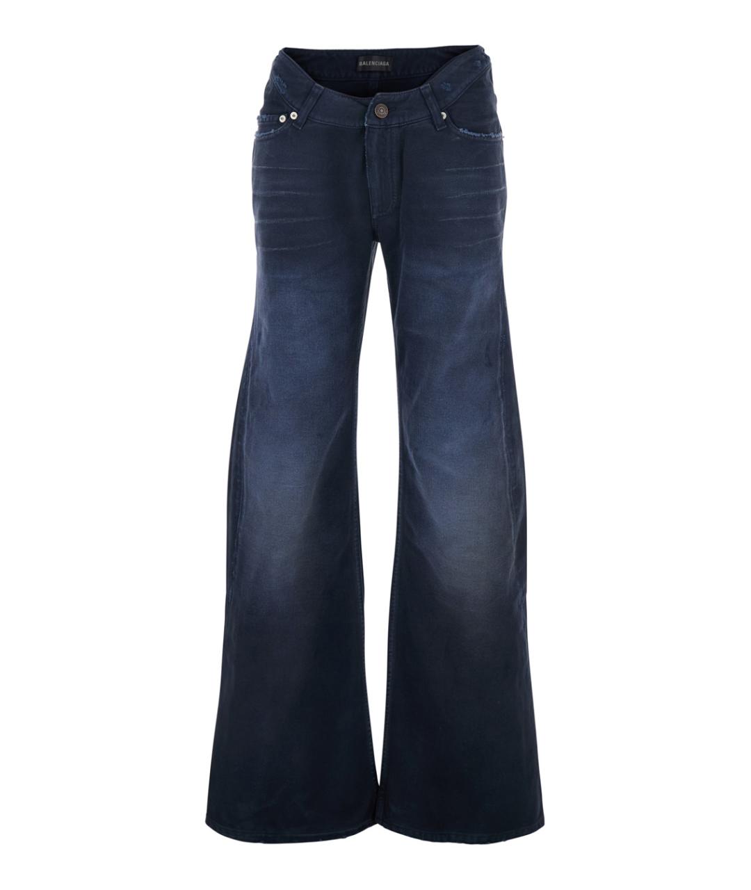 BALENCIAGA Синие хлопковые прямые джинсы, фото 1