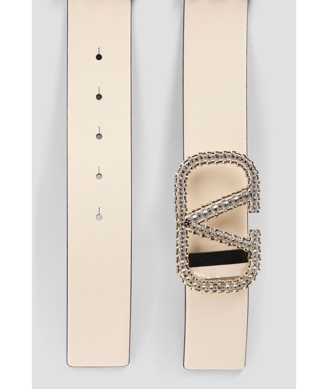 VALENTINO Бежевый кожаный ремень, фото 2