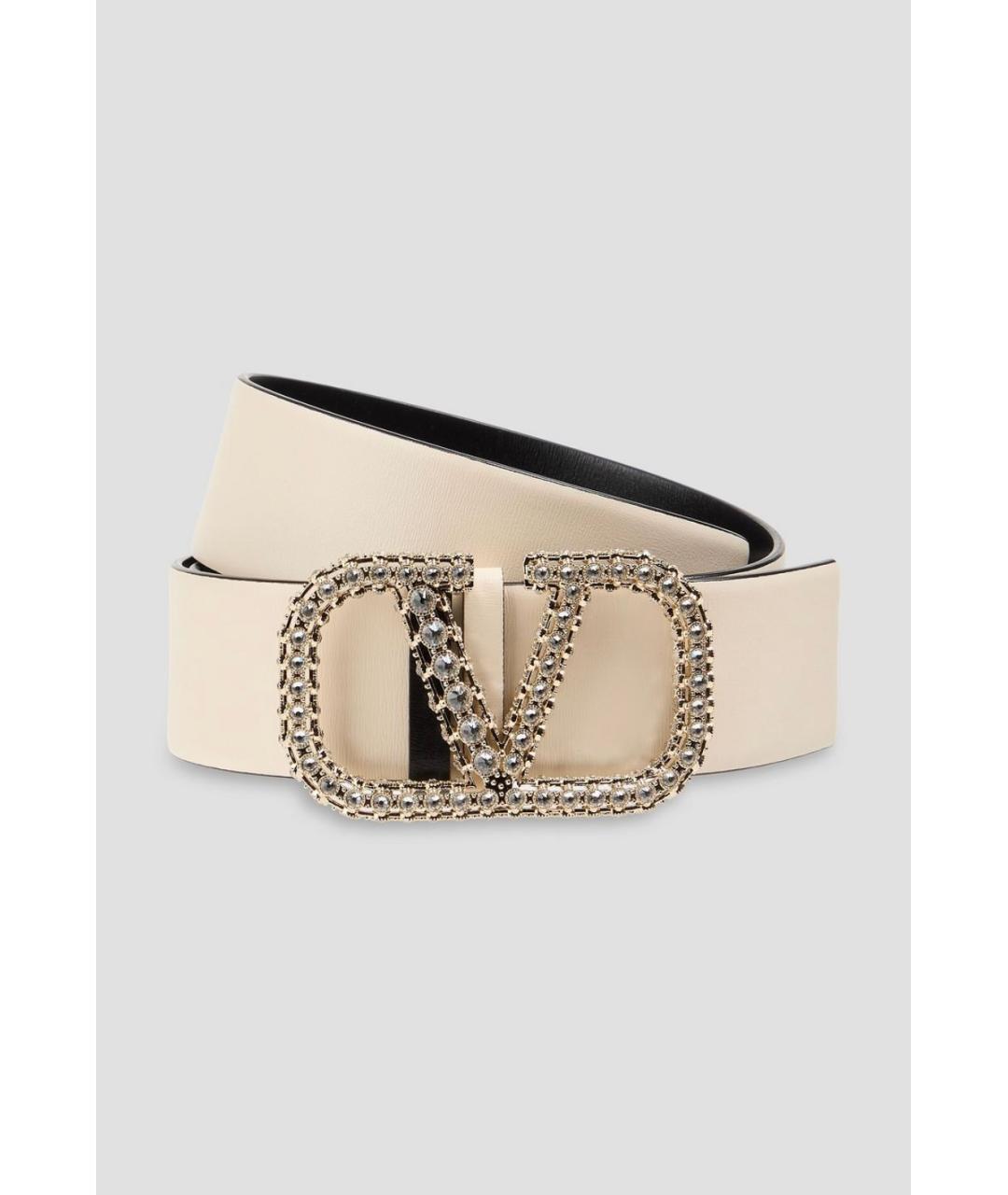 VALENTINO Бежевый кожаный ремень, фото 4