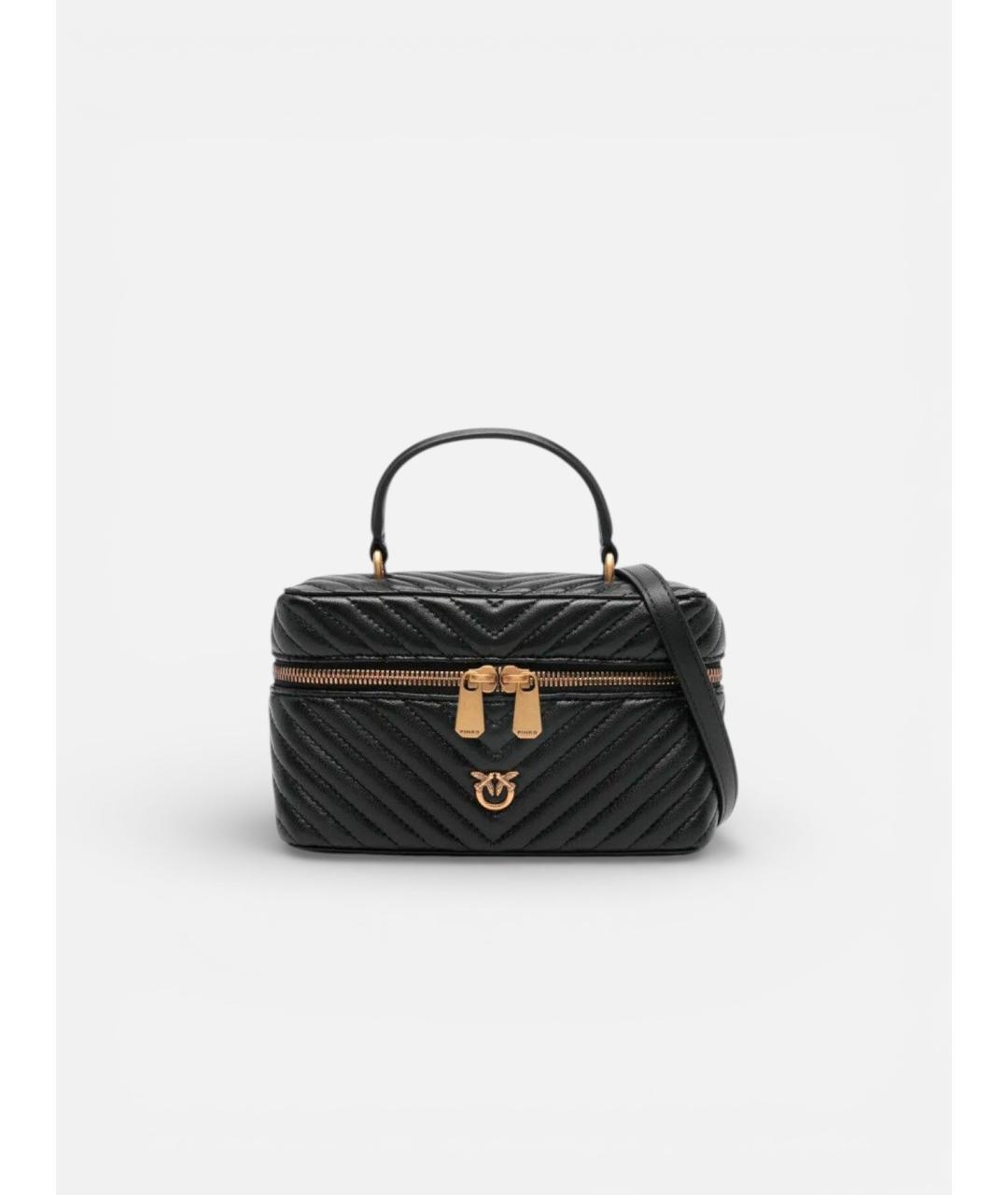 PINKO Черная кожаная сумка через плечо, фото 4