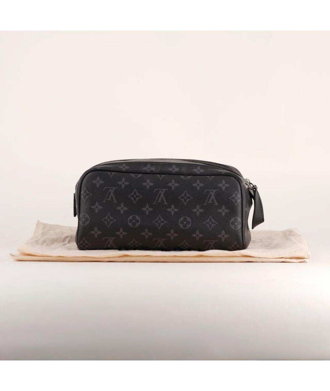 LOUIS VUITTON Черная кожаная косметичка, фото 2
