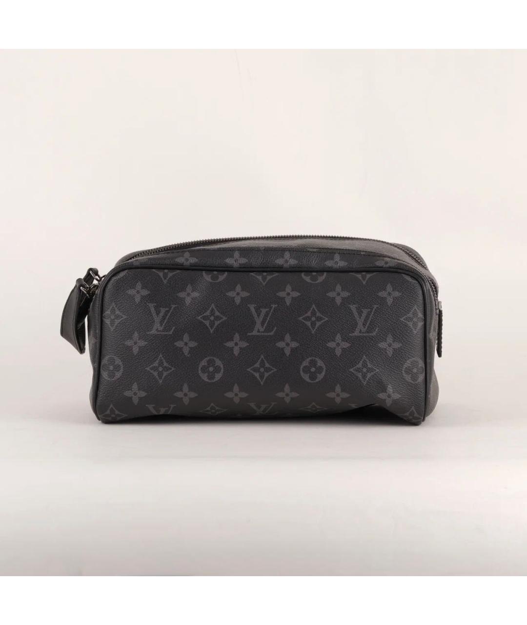 LOUIS VUITTON Черная кожаная косметичка, фото 9