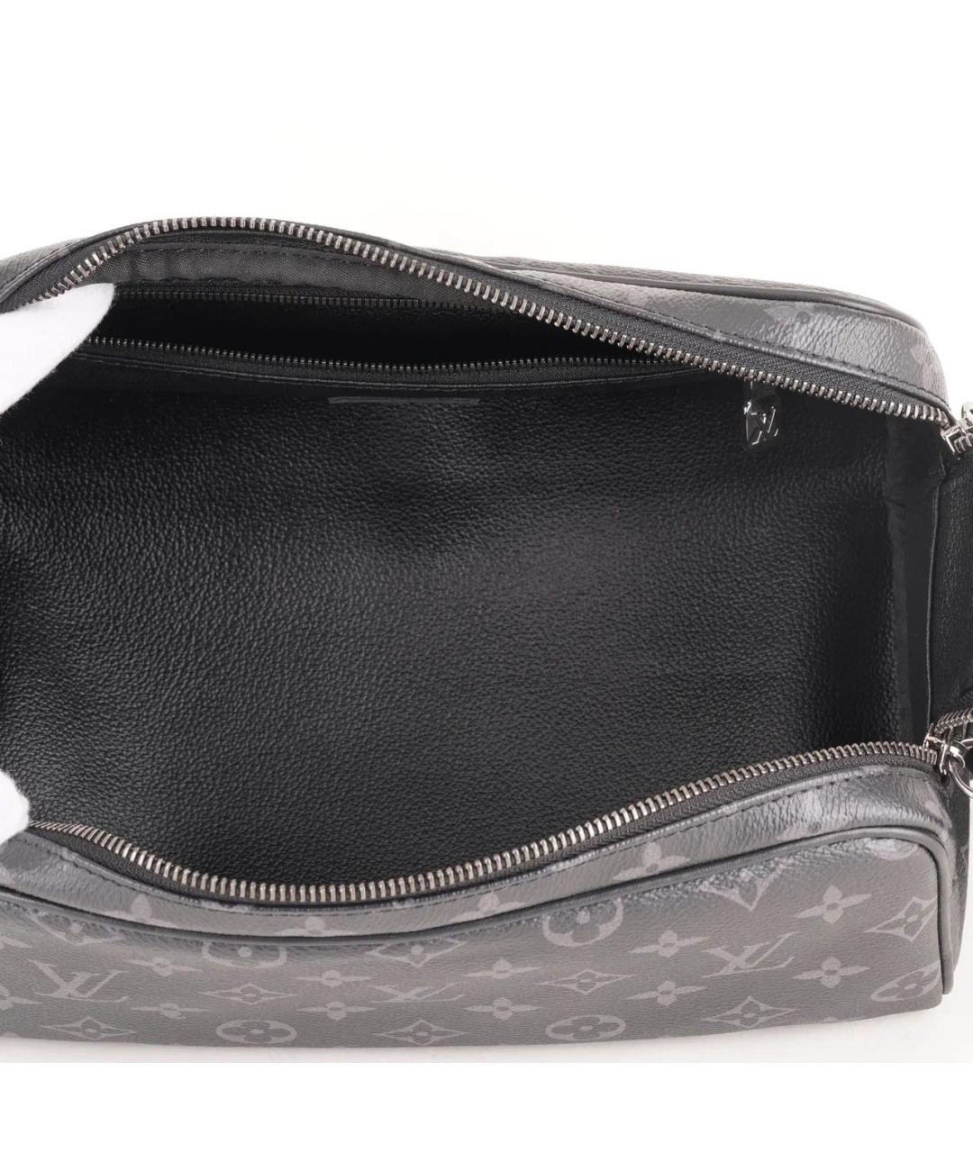 LOUIS VUITTON Черная кожаная косметичка, фото 7