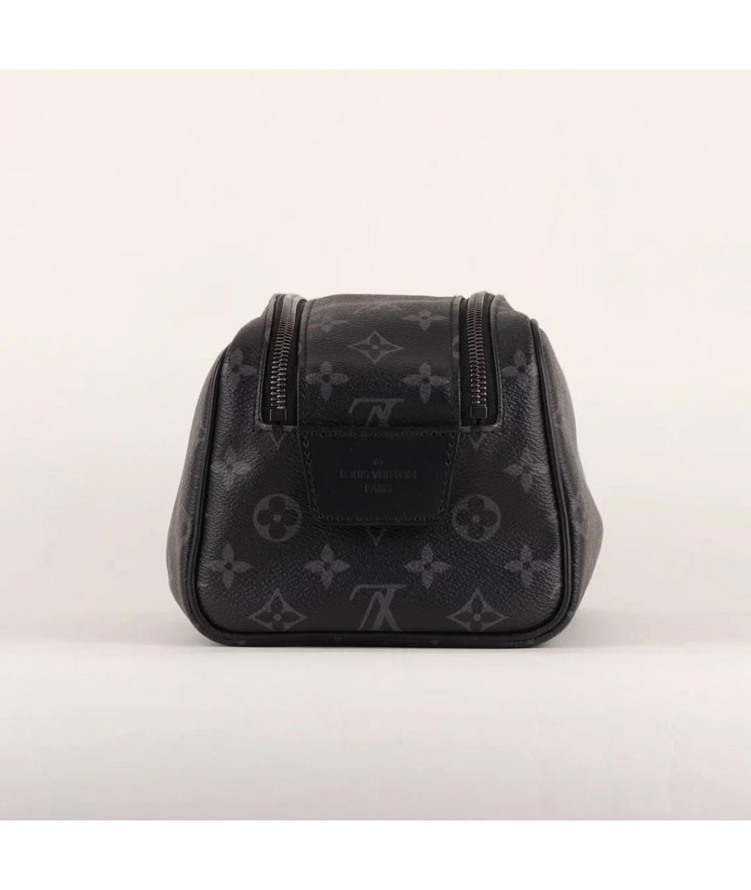 LOUIS VUITTON Черная кожаная косметичка, фото 4
