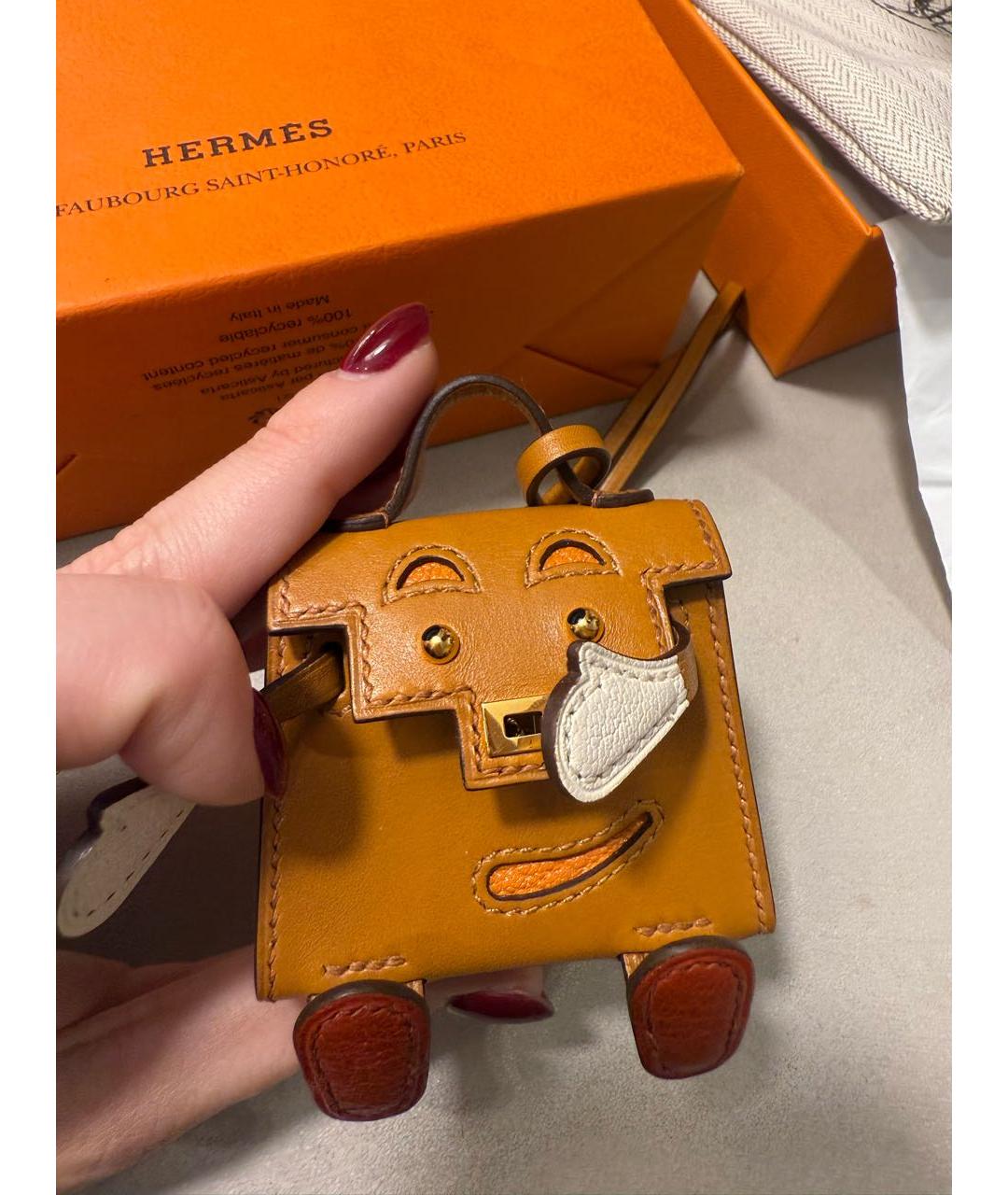 HERMES Бежевый брелок, фото 4