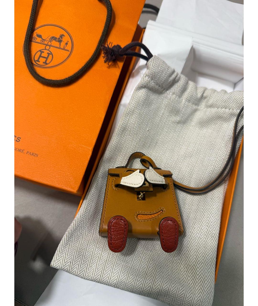 HERMES Бежевый брелок, фото 3