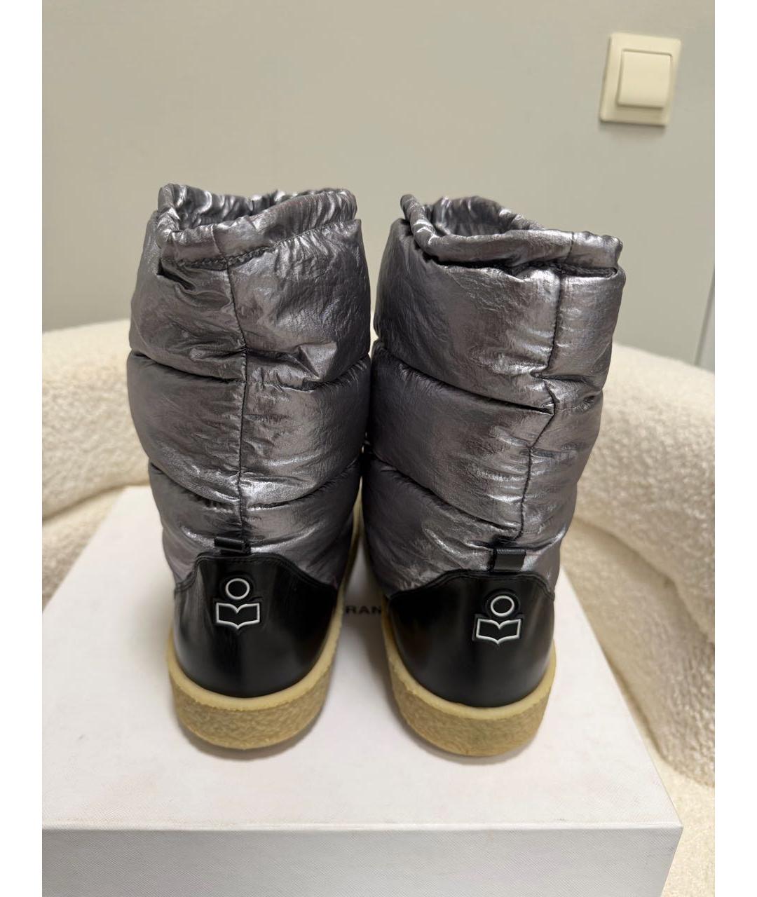 ISABEL MARANT Серебряные текстильные полусапоги, фото 4