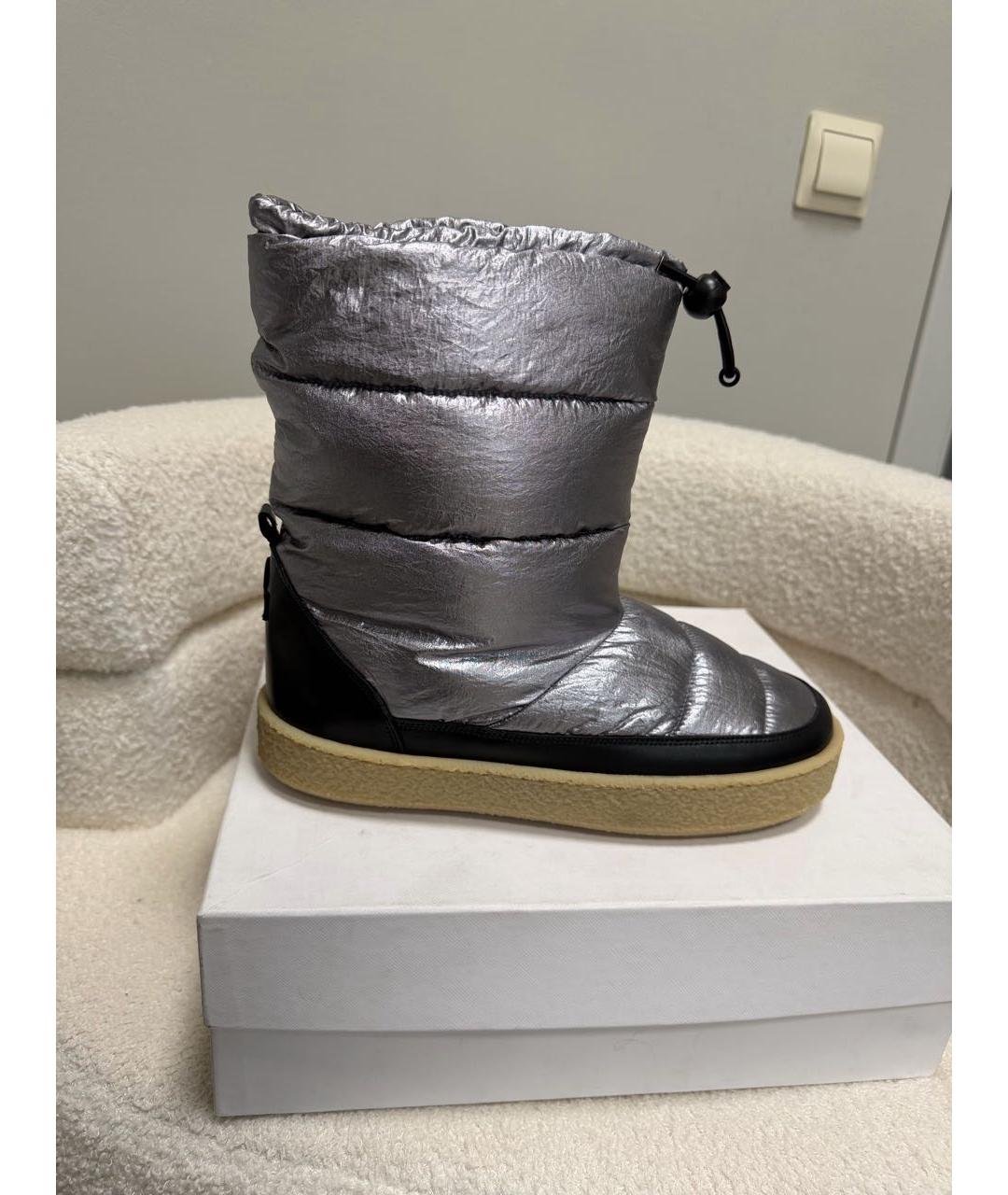 ISABEL MARANT Серебряные текстильные полусапоги, фото 9