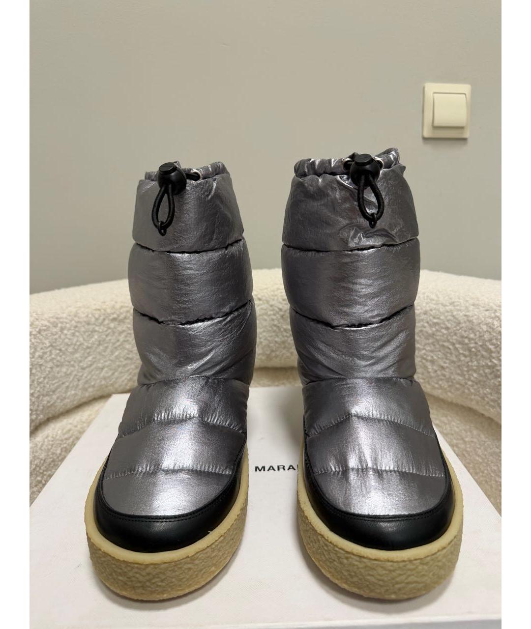 ISABEL MARANT Серебряные текстильные полусапоги, фото 5