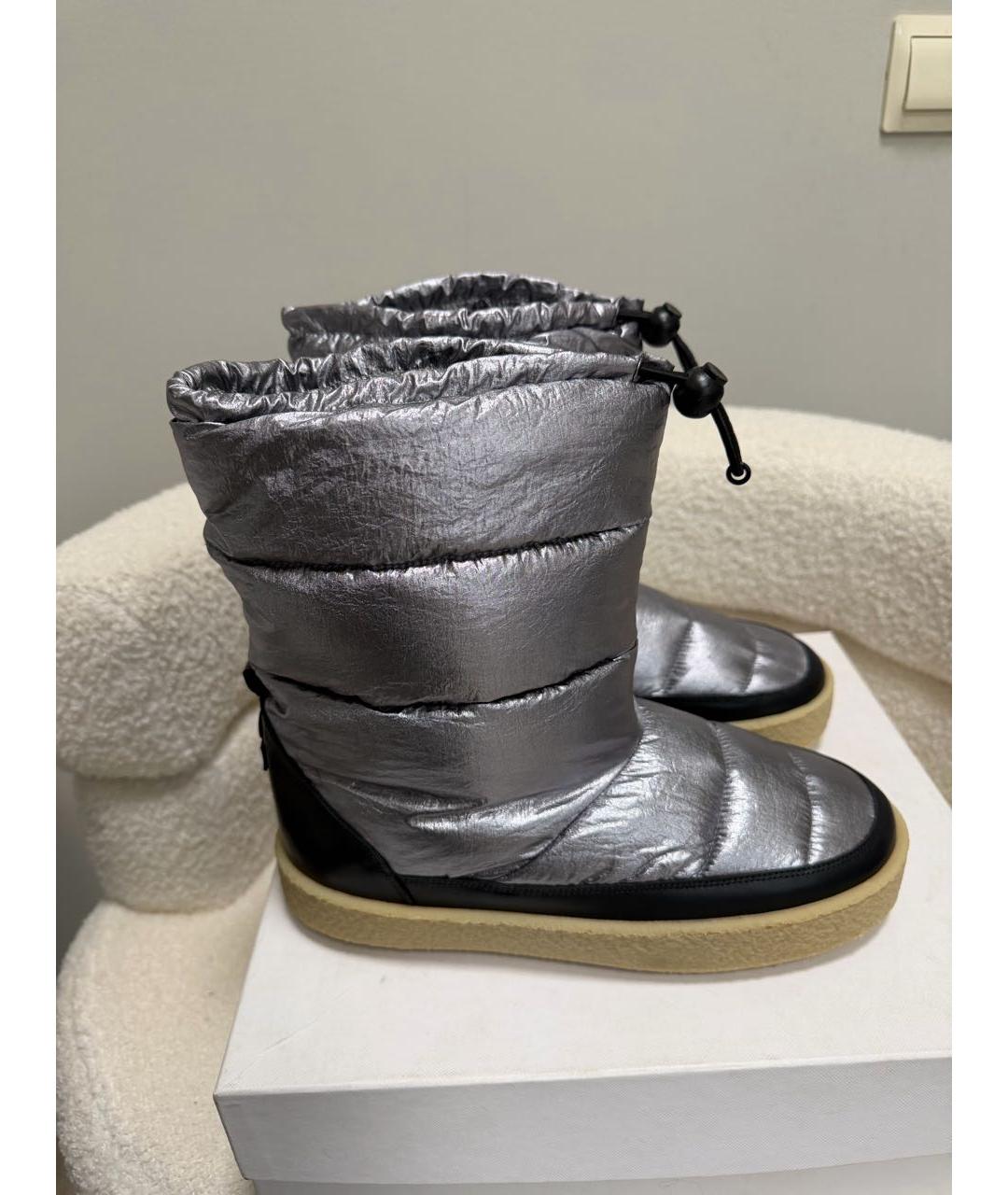 ISABEL MARANT Серебряные текстильные полусапоги, фото 3
