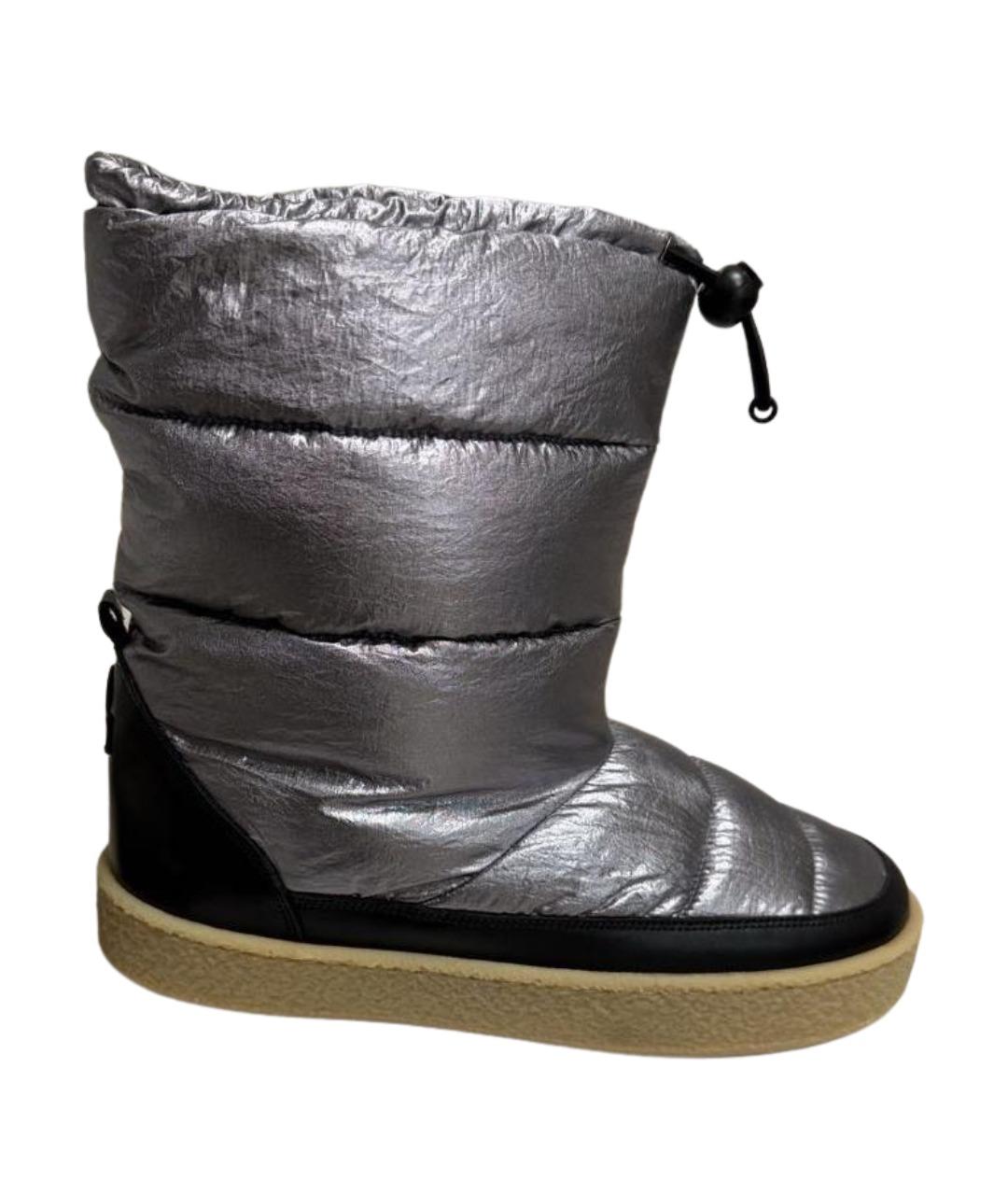 ISABEL MARANT Серебряные текстильные полусапоги, фото 1