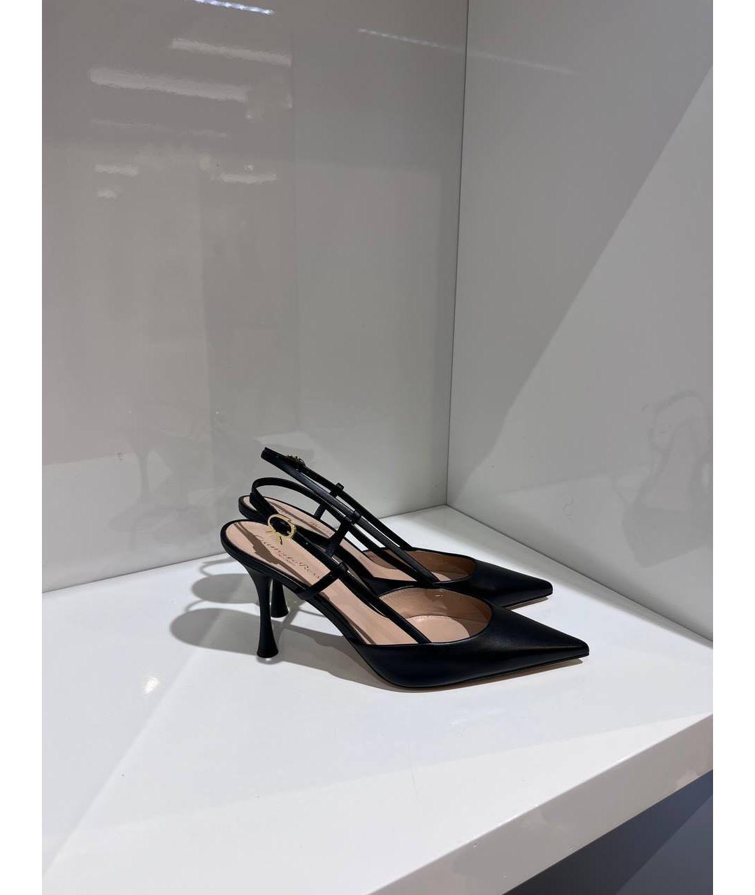 GIANVITO ROSSI Черные кожаные босоножки, фото 4