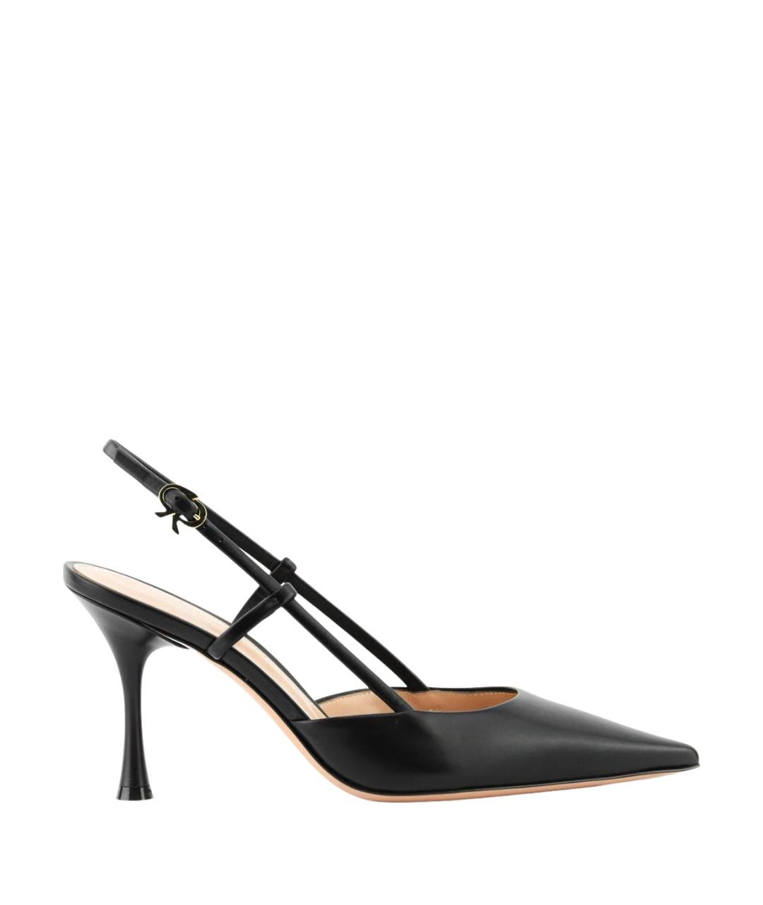 GIANVITO ROSSI Черные кожаные босоножки, фото 1