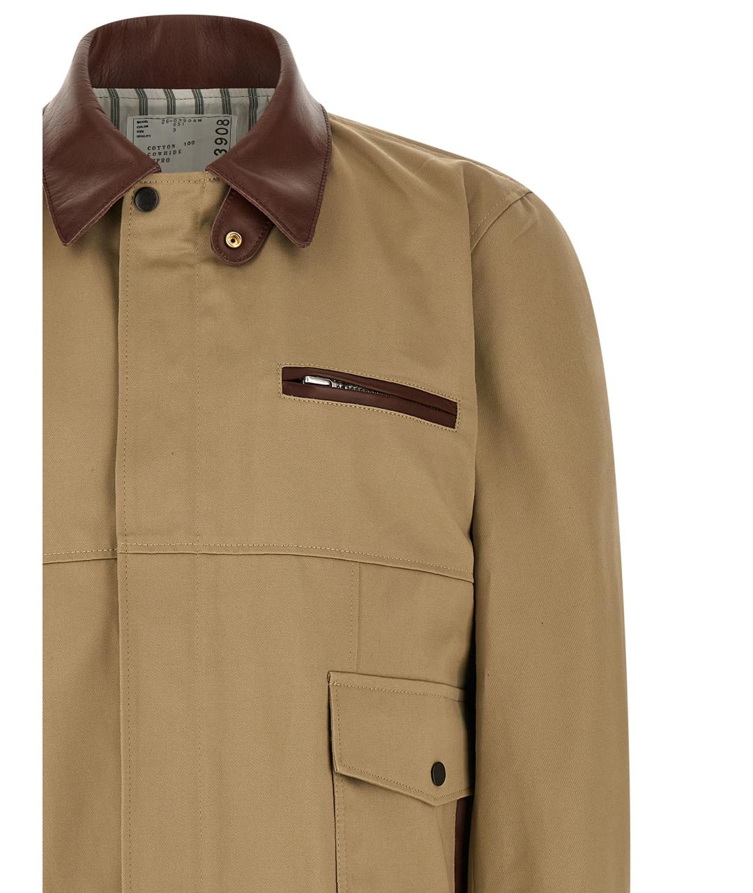 SACAI Бежевая хлопковая куртка, фото 3