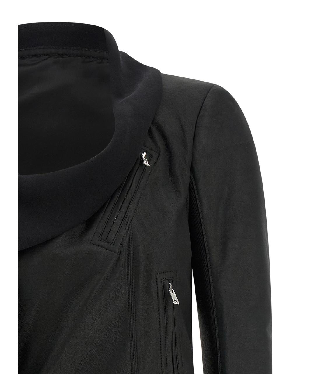 RICK OWENS Черная кожаная куртка, фото 3