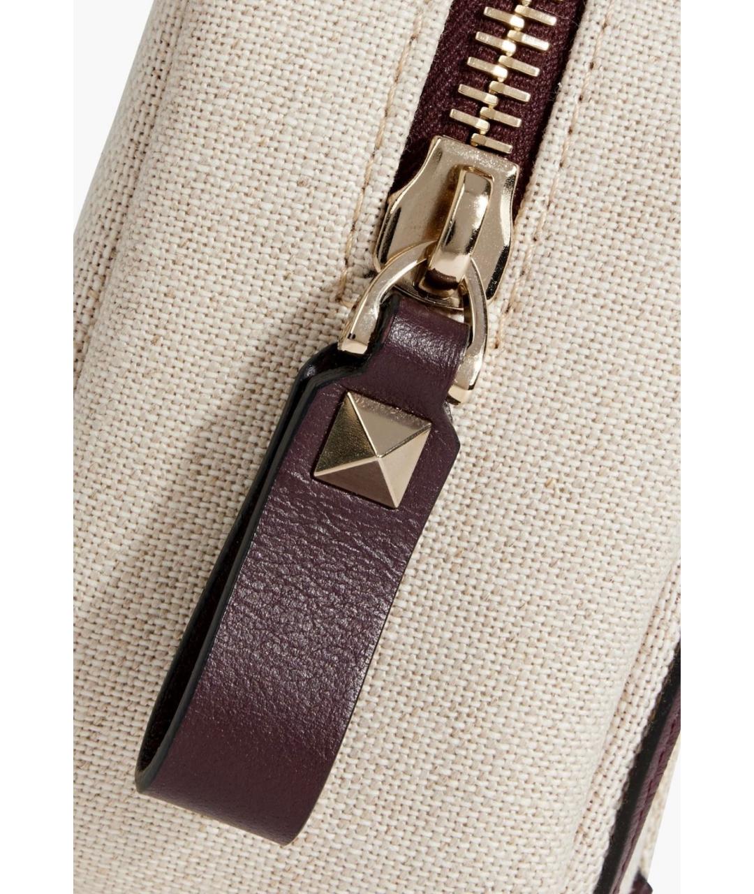 VALENTINO Бежевая тканевая косметичка, фото 4