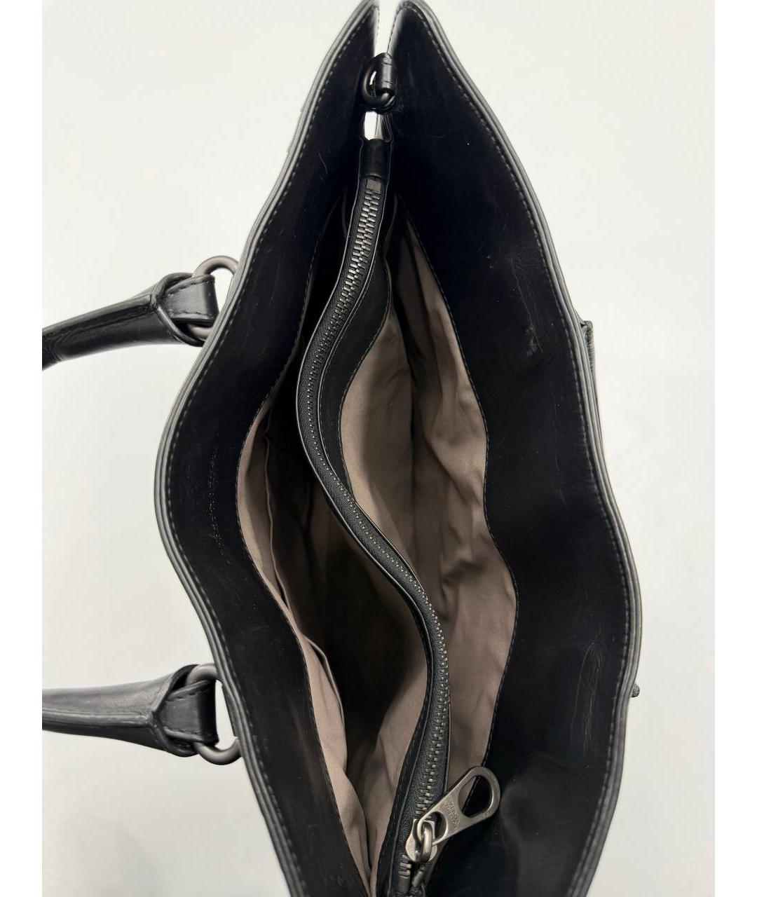 BOTTEGA VENETA Черный кожаный портфель, фото 7