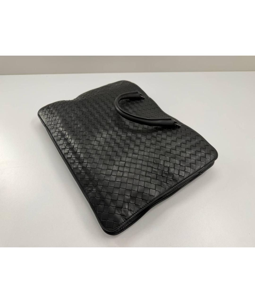 BOTTEGA VENETA Черный кожаный портфель, фото 5