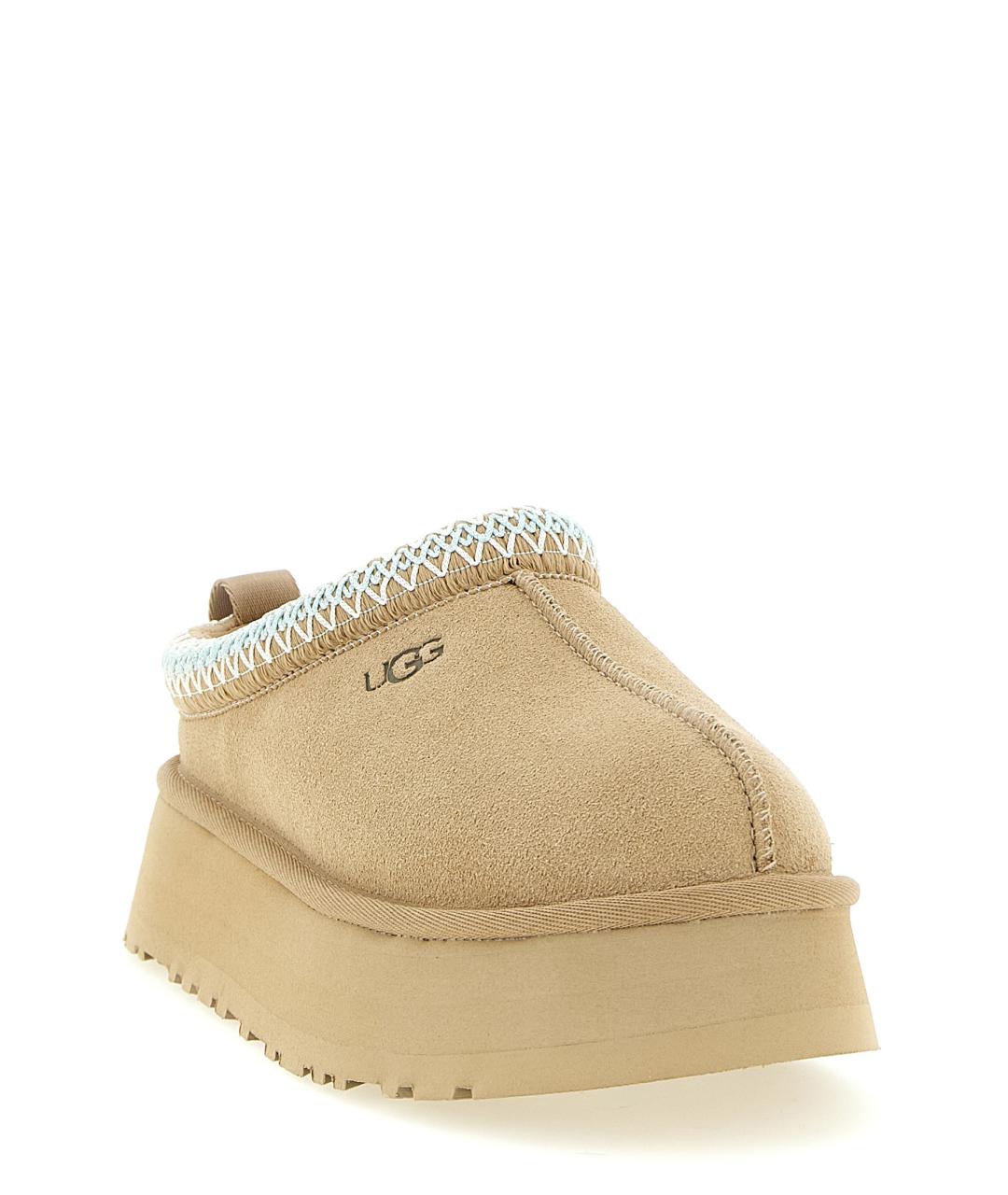 UGG AUSTRALIA Бежевые кожаные сабо, фото 2