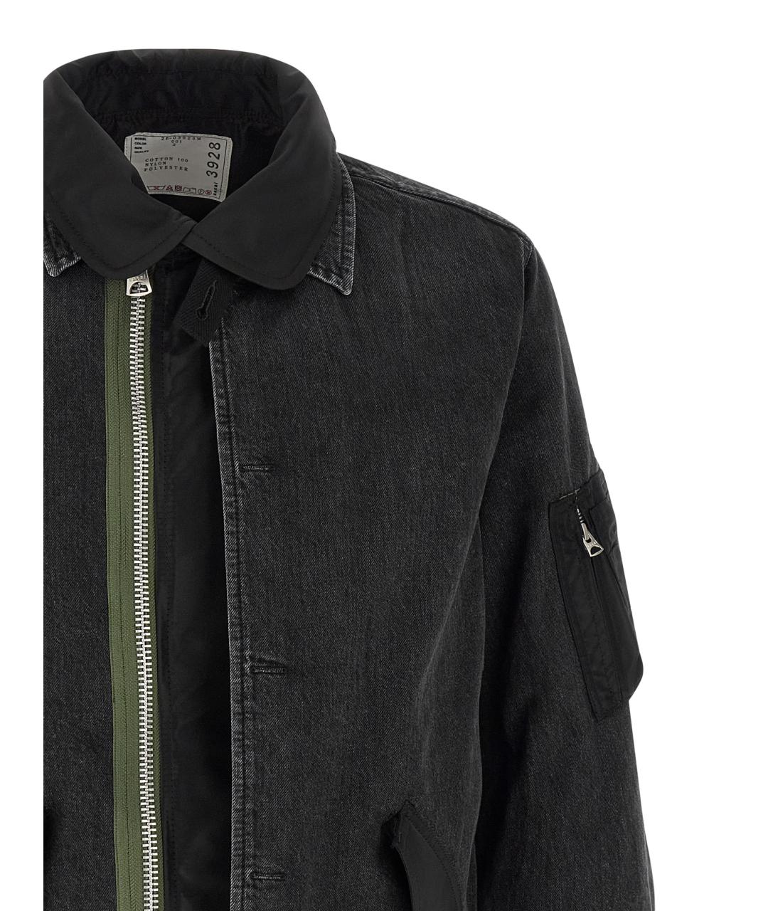 SACAI Черная хлопковая куртка, фото 3