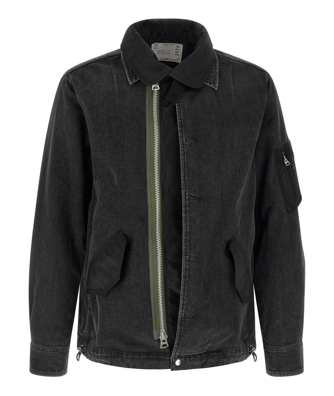 SACAI Черная хлопковая куртка, фото 1