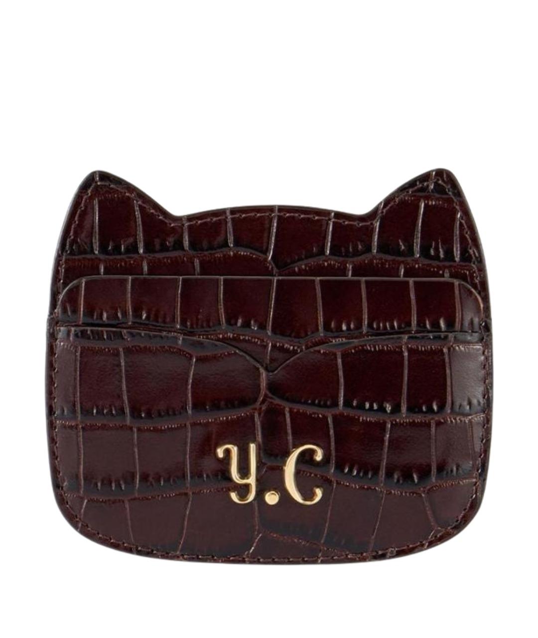 ULYANA SERGEENKO Коричневый кожаный кардхолдер, фото 1