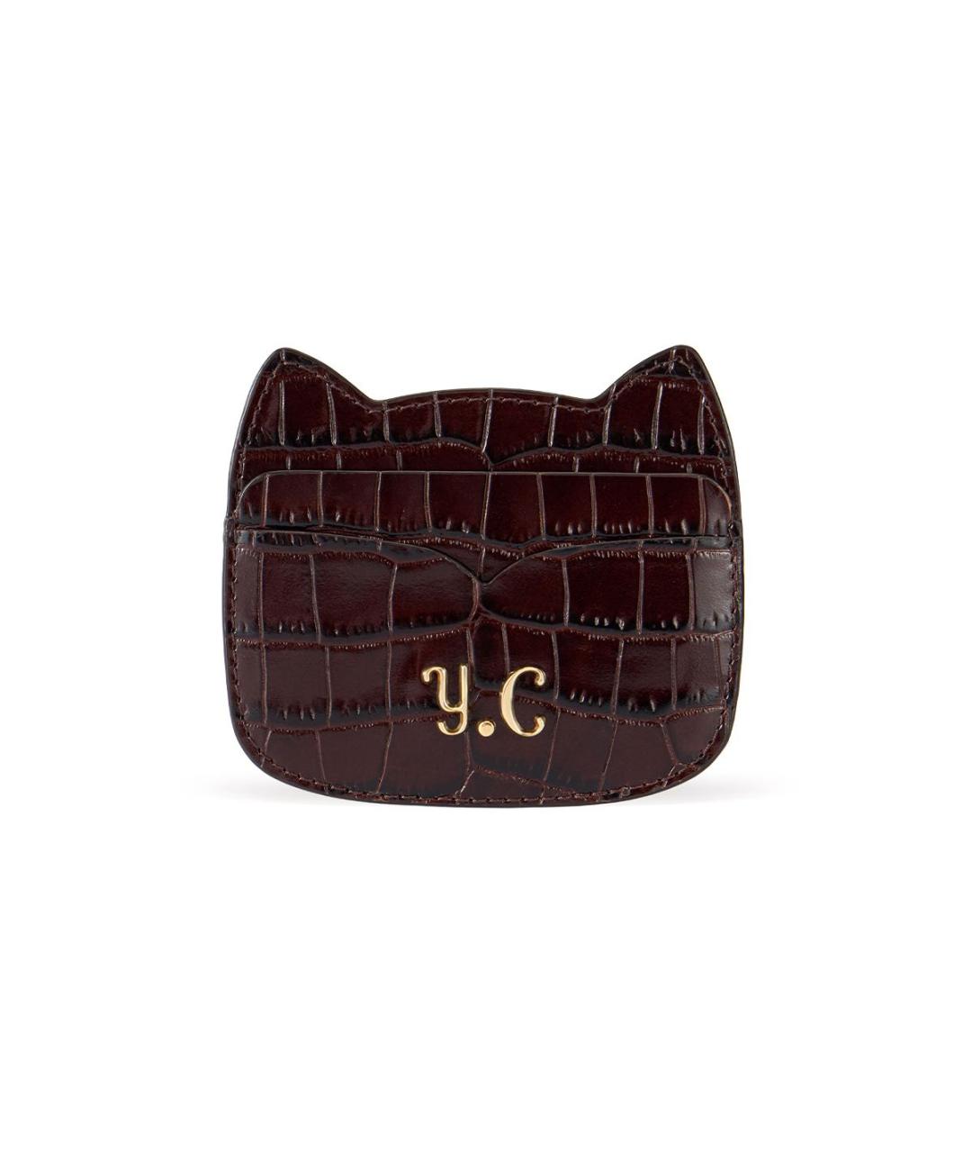 ULYANA SERGEENKO Коричневый кожаный кардхолдер, фото 5