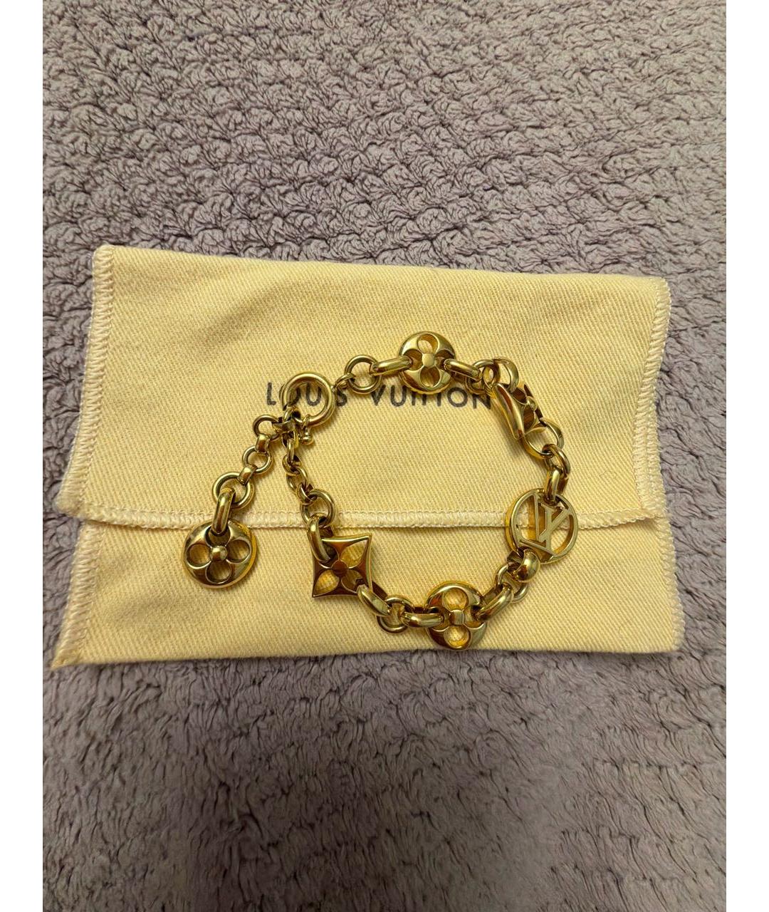 LOUIS VUITTON Золотой металлический браслет, фото 5