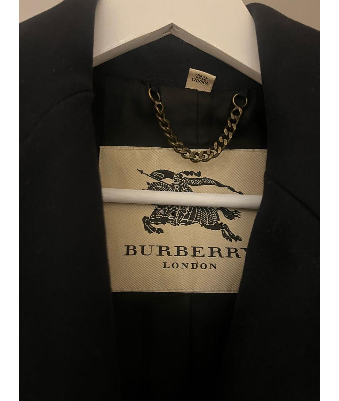 BURBERRY Темно-синее шерстяное пальто, фото 3
