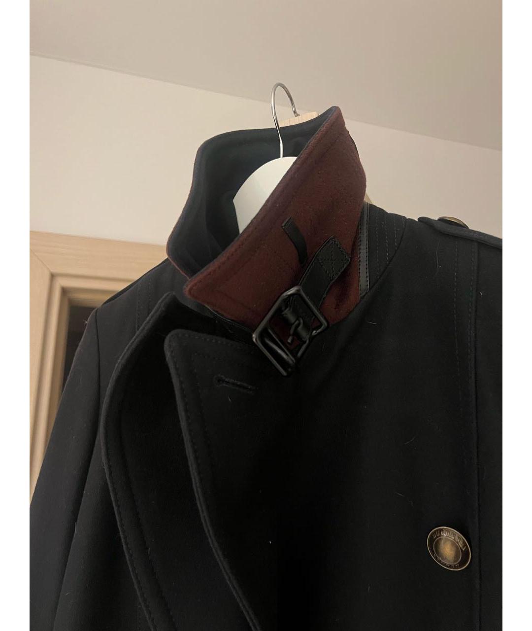 BURBERRY Темно-синее шерстяное пальто, фото 4