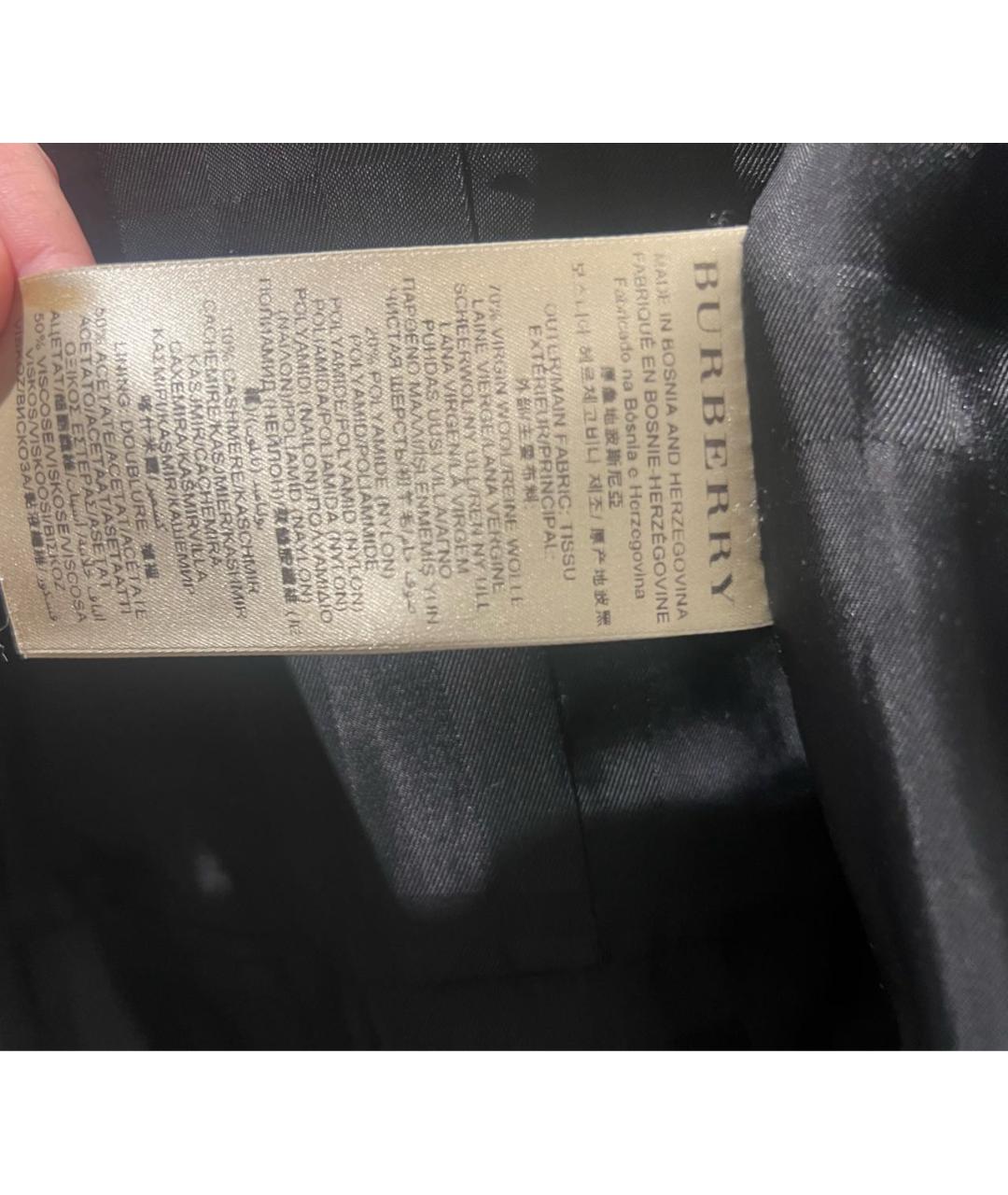 BURBERRY Темно-синее шерстяное пальто, фото 7