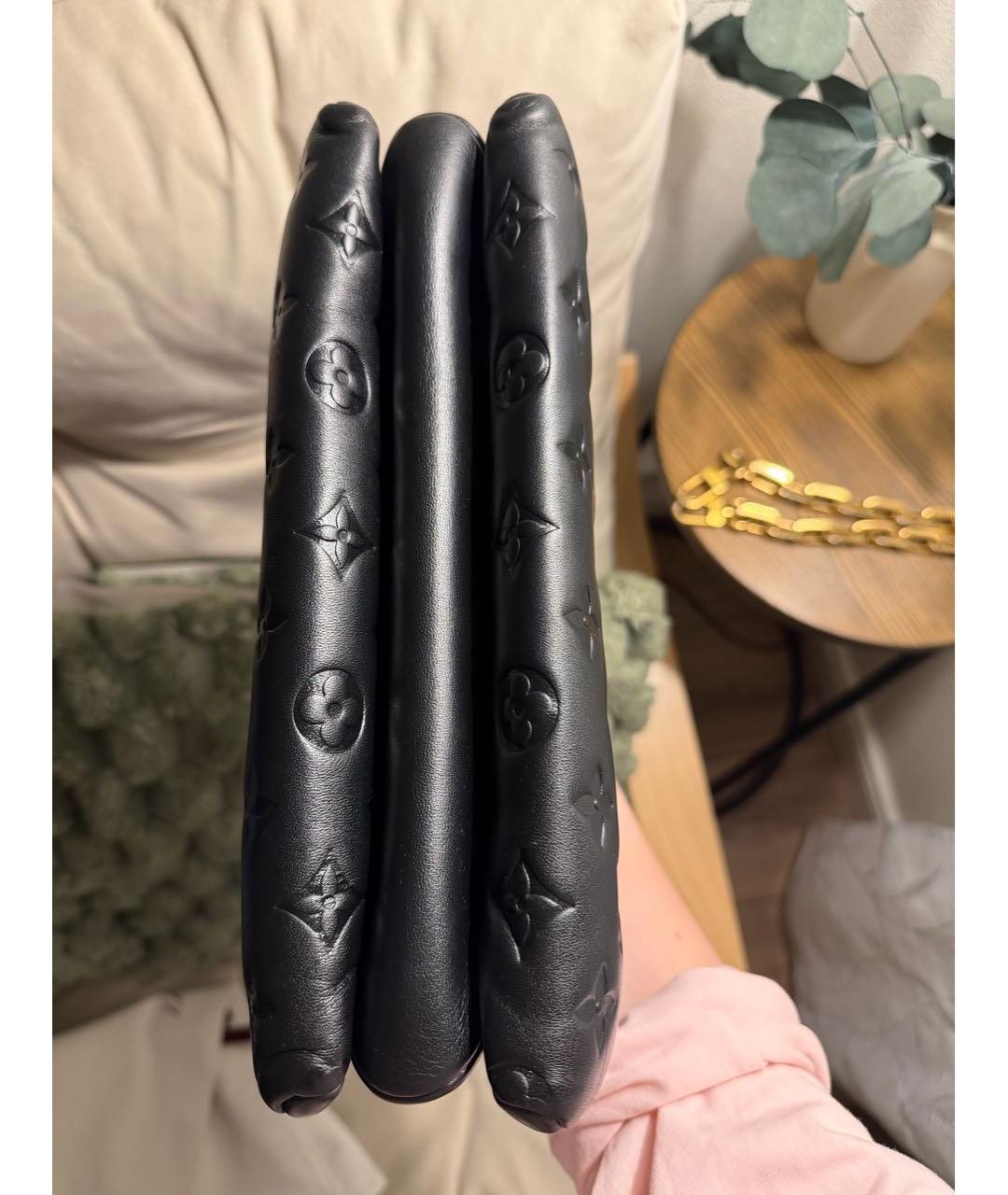 LOUIS VUITTON Черная кожаная сумка через плечо, фото 5