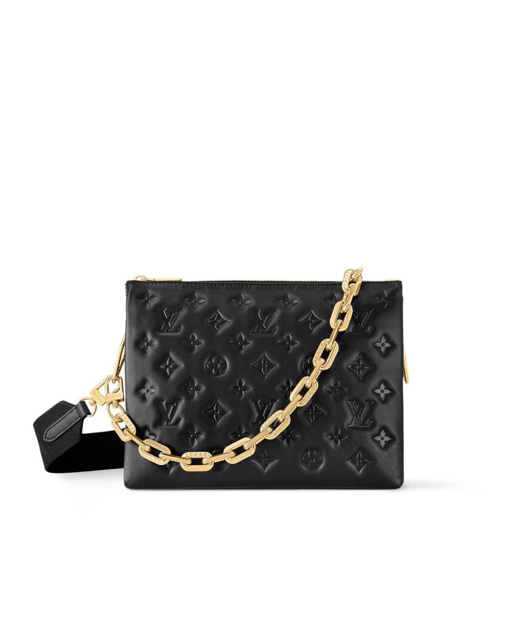 LOUIS VUITTON Черная кожаная сумка через плечо, фото 9