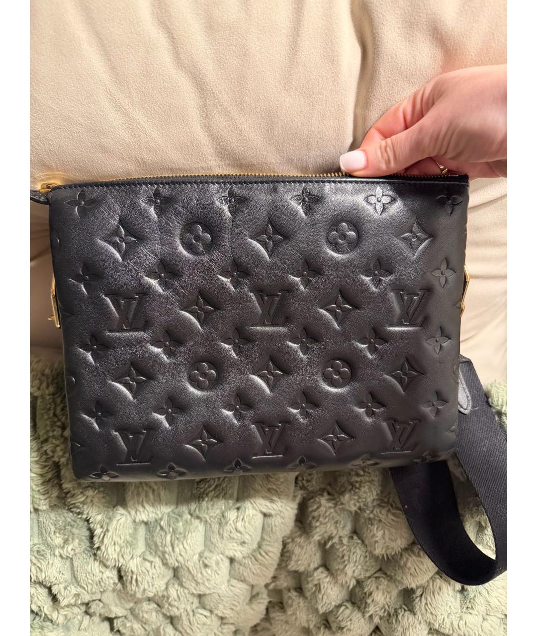 LOUIS VUITTON Черная кожаная сумка через плечо, фото 2