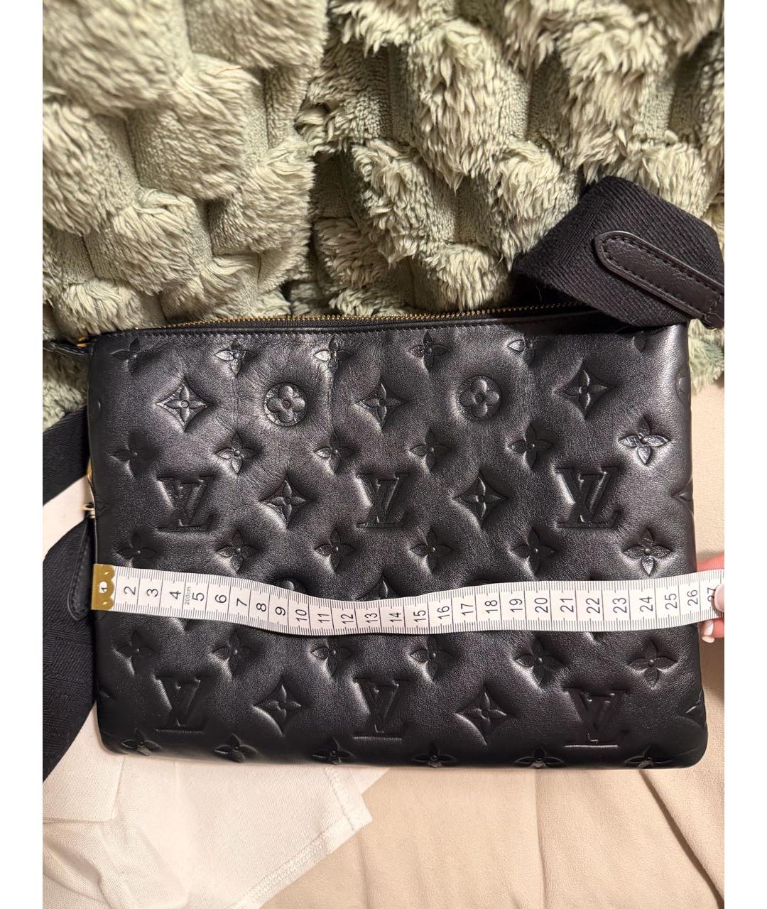 LOUIS VUITTON Черная кожаная сумка через плечо, фото 7