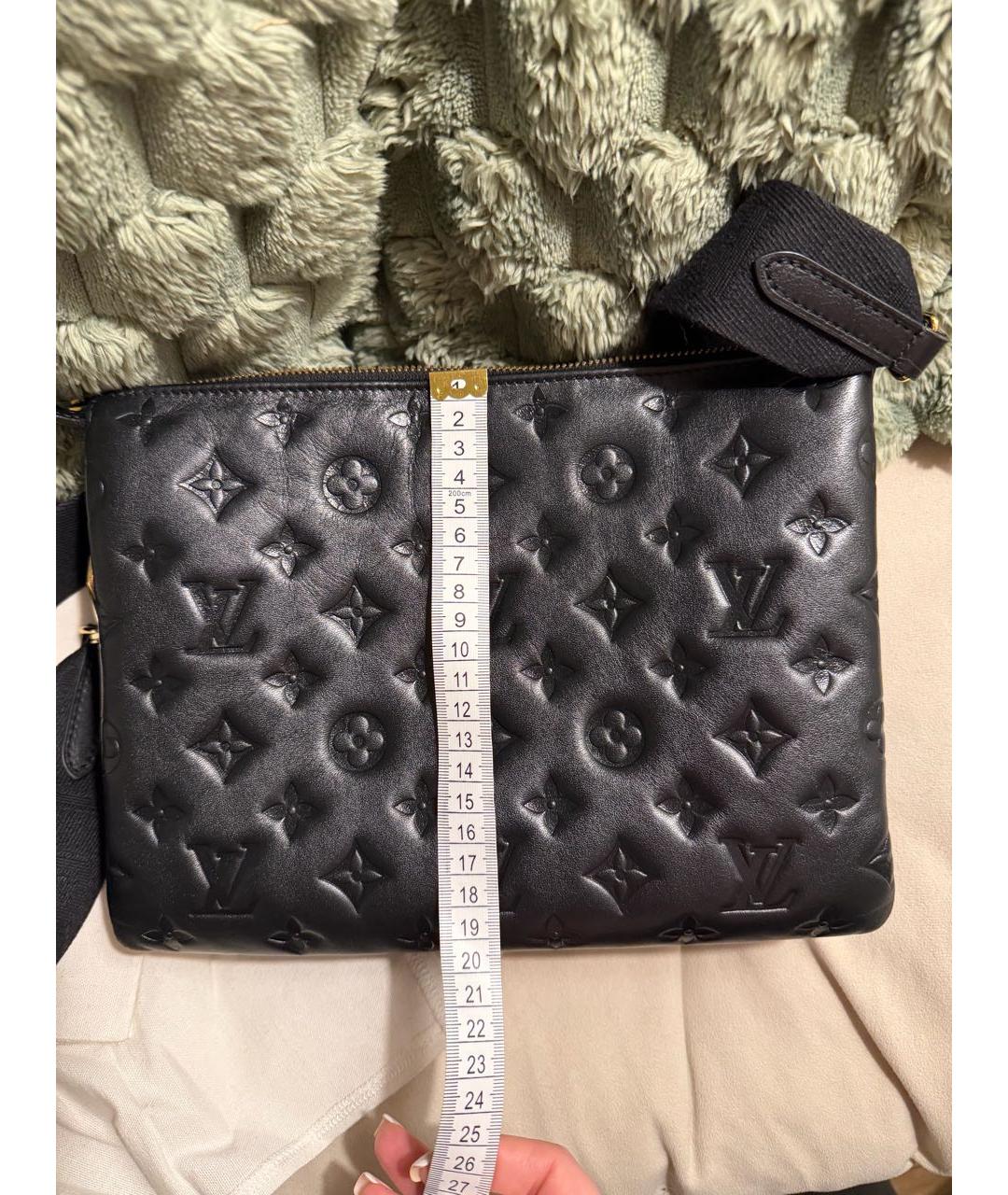 LOUIS VUITTON Черная кожаная сумка через плечо, фото 8