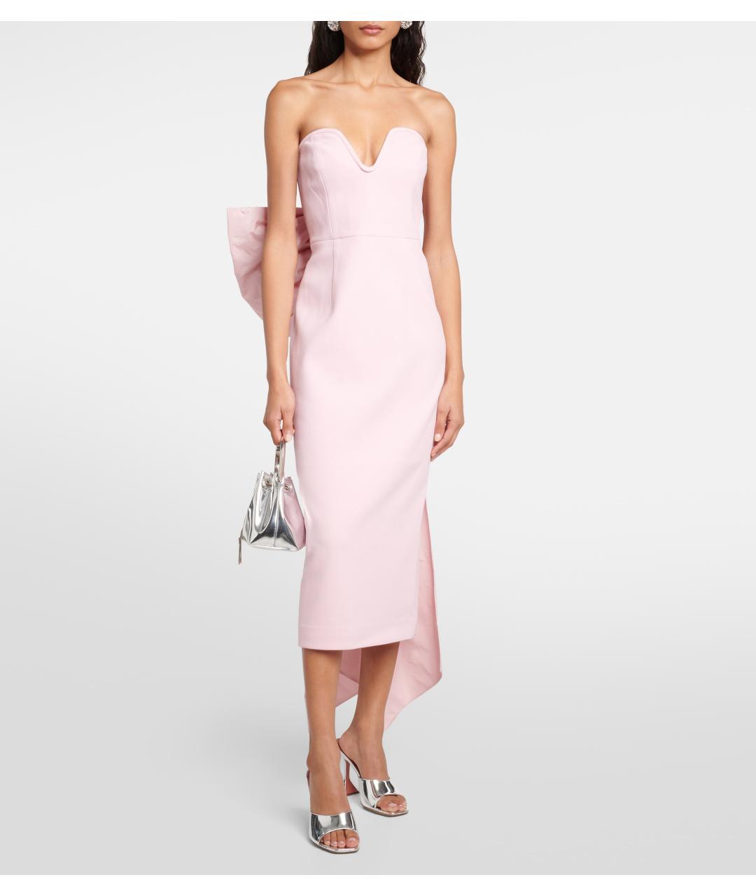 REBECCA VALLANCE Розовое полиэстеровое вечернее платье, фото 4