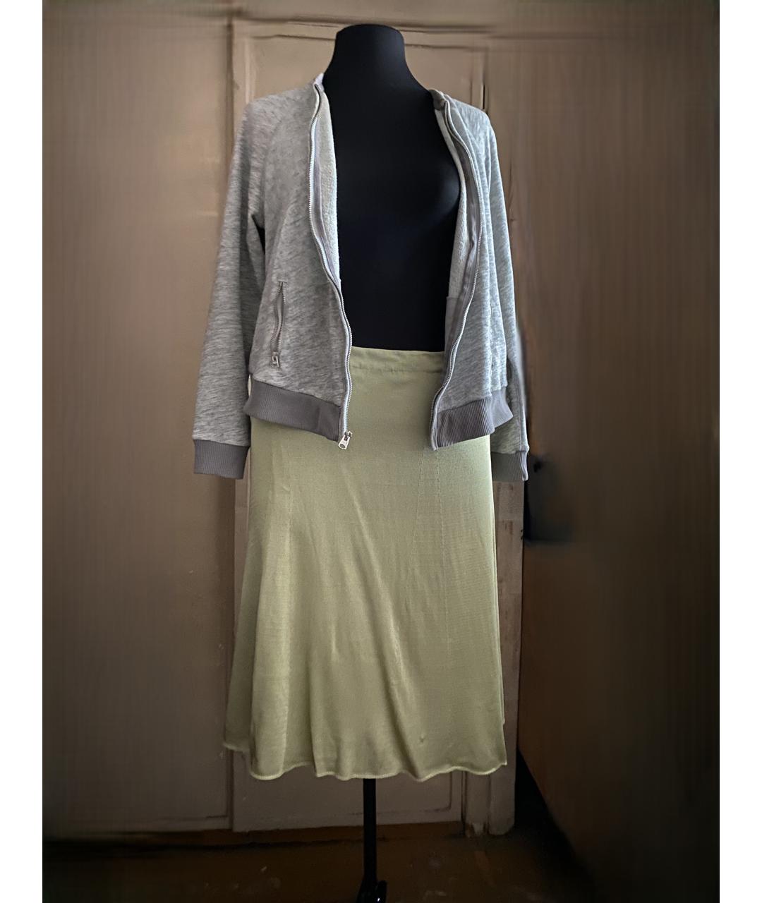 VALENTINO Зеленая вискозная юбка миди, фото 5