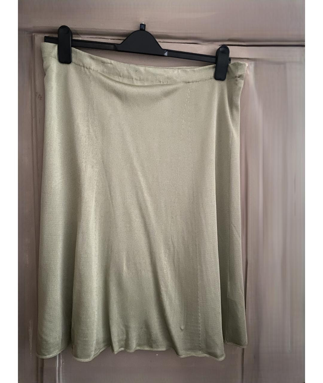 VALENTINO Зеленая вискозная юбка миди, фото 2