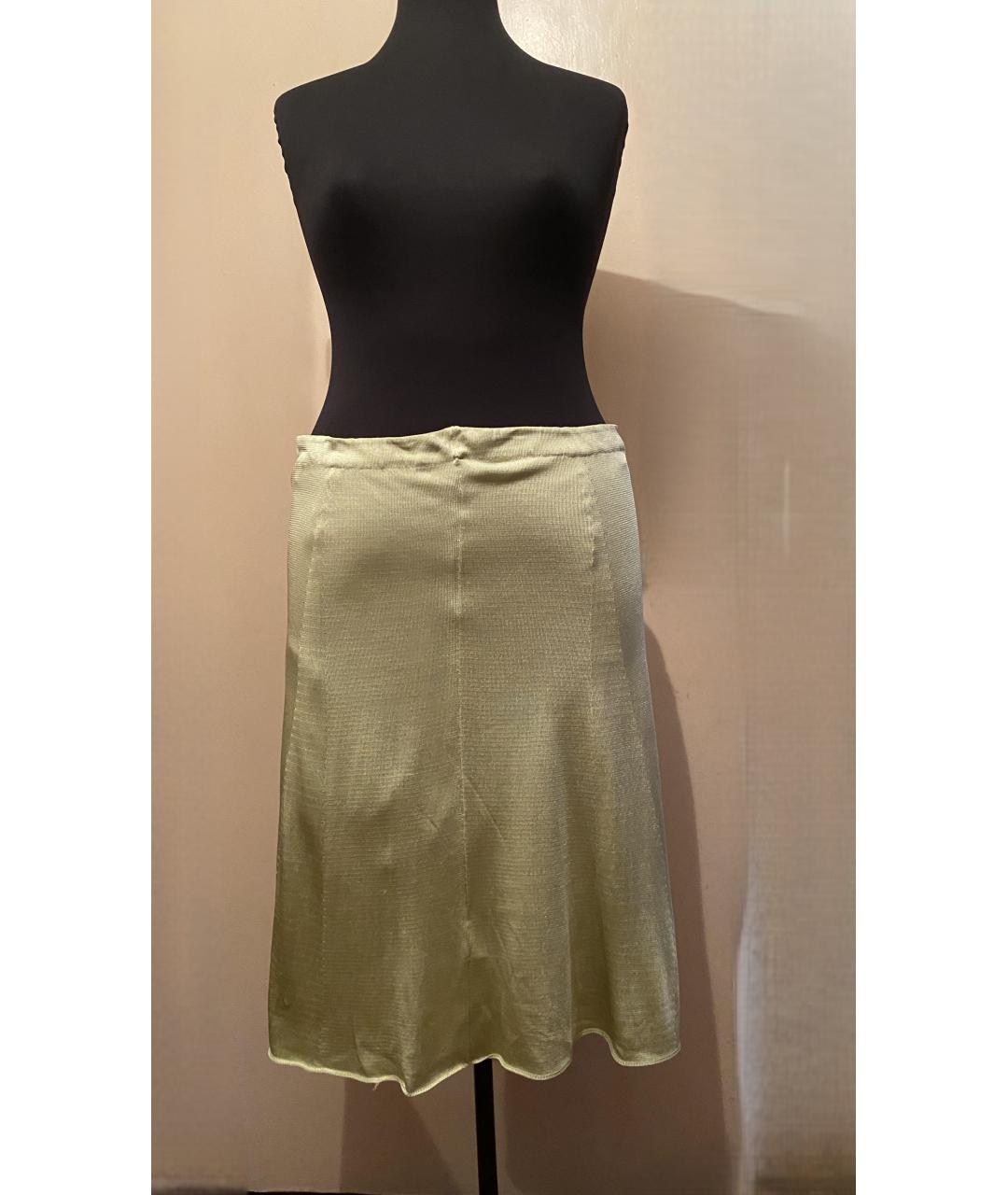 VALENTINO Зеленая вискозная юбка миди, фото 6