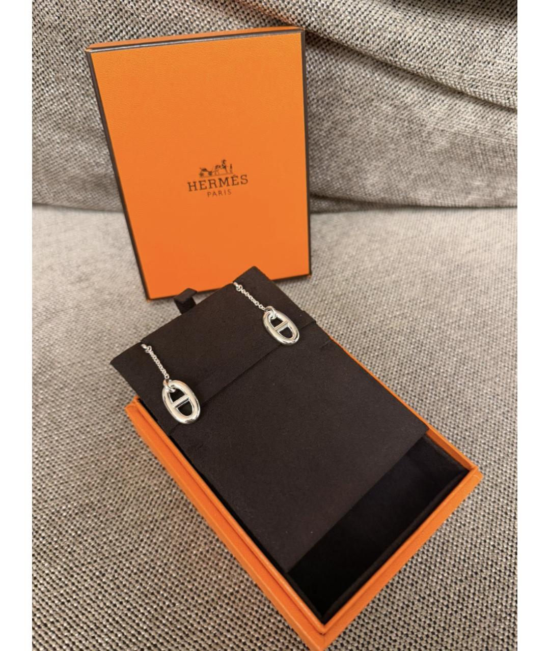 HERMES Серебряные металлические серьги, фото 2