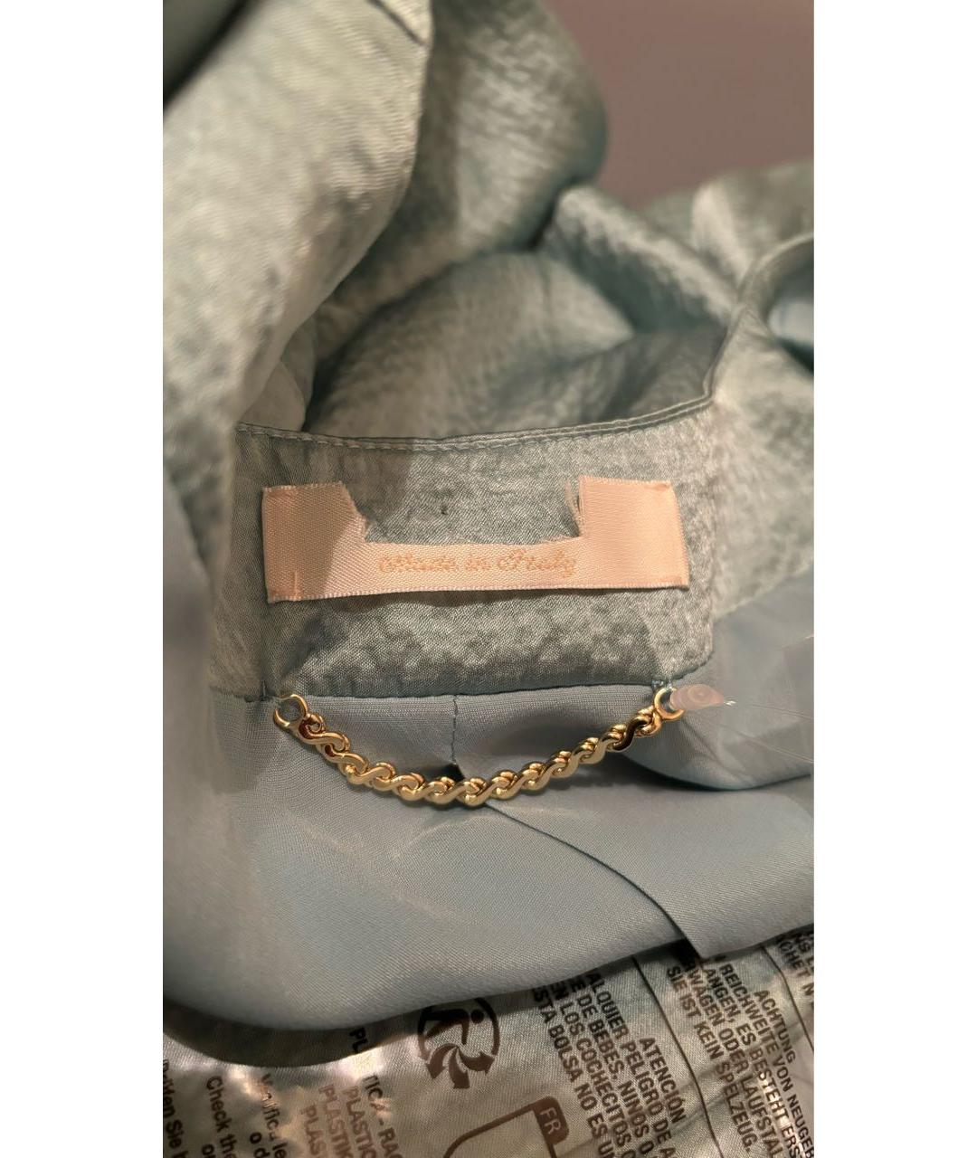 MAX MARA Голубой шелковый костюм с брюками, фото 5